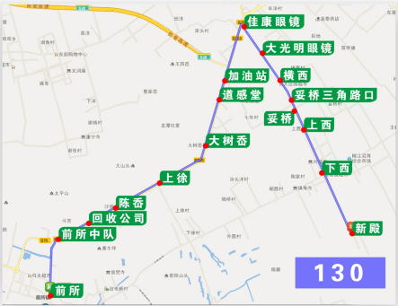 浙江省台州市椒江城区环线A级130路公交车车身广告位 - 点位图