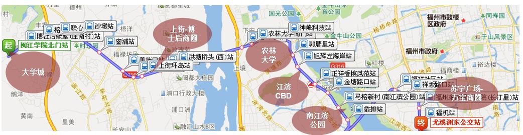 福建省福州市150路2A级公交车车身户外广告 - 点位图