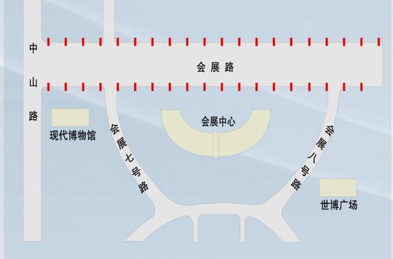 辽宁省大连市沙河口区星海广场会展路道旗广告 - 点位图