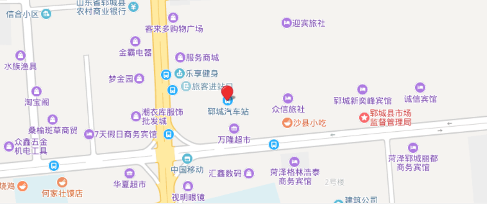 山东省菏泽市郓城县汽车站三面翻广告位 - 点位图