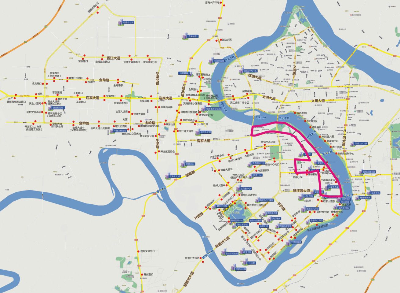 江西省赣州市27路BRTA+级公交车车身户外广告 - 点位图