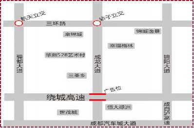 四川省成都市龙泉驿区成龙收费站跨线桥户外广告 - 点位图