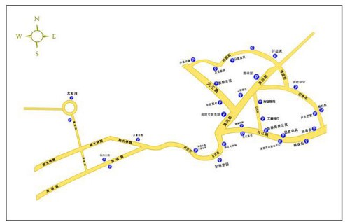 辽宁省大连市旅顺口区立地式出租车站亭灯箱广告 - 点位图