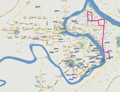 江西省赣州市5路BRT3A级公交车车身户外广告 - 点位图