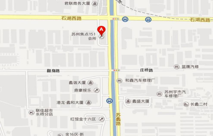 江苏苏州市姑苏区石湖西路151会所落地看板广告牌 - 点位图