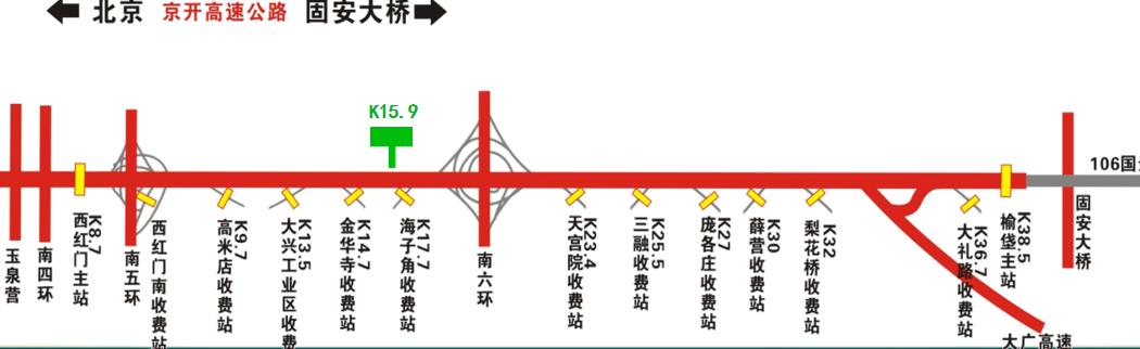 北京市京开高速(北京段）进京K15.9处户外立柱广告 - 点位图