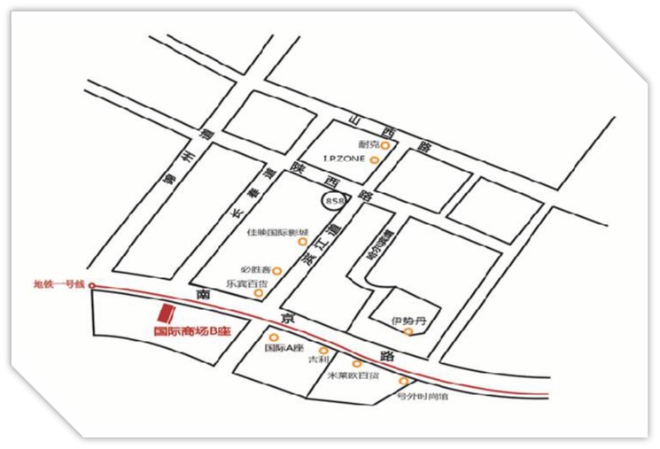 天津市和平区南京路国际商场B座楼体户外大牌 - 点位图