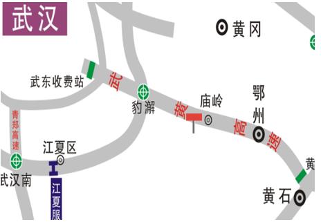 湖北省鄂州市武黄高速鄂州服务区户外广告牌 - 点位图