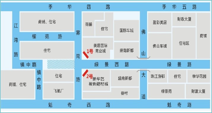 广东省佛山市禅城区美居国际商业城LED显示屏 - 点位图