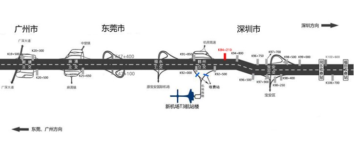 广东省深圳市广深高速鹤州段北行K94+730户外大牌 - 点位图