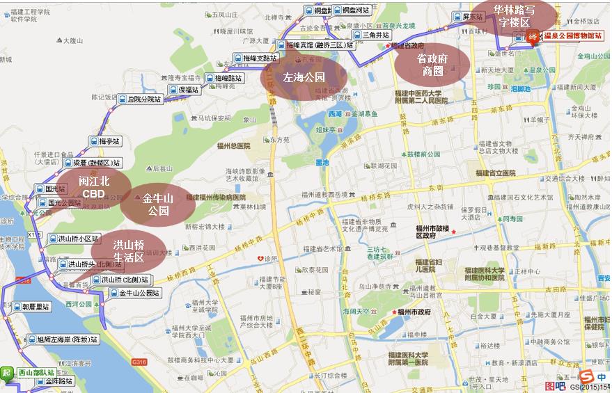 福建省福州市53路3A级公交车车身户外广告 - 点位图