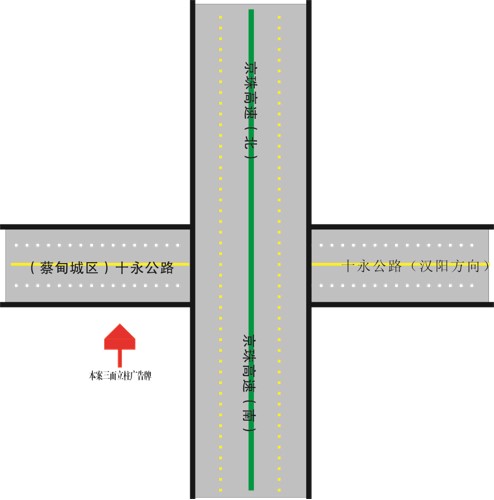 湖北省武汉市蔡甸区汉阳大道与京珠高速交汇处立柱广告 - 点位图