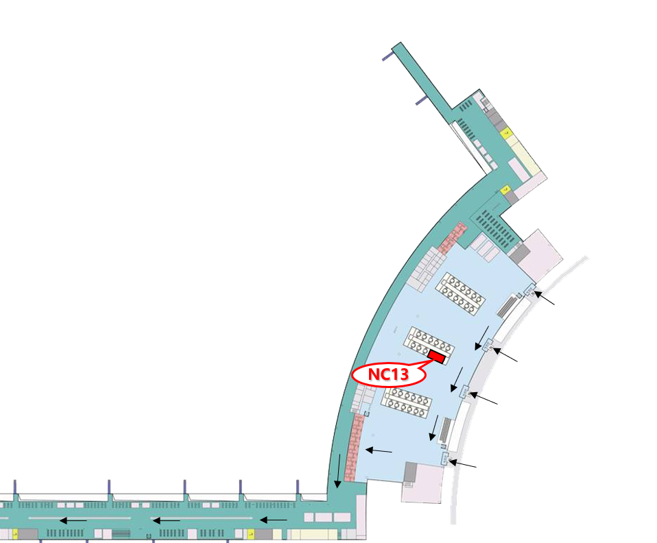 江西南昌市新建区昌北机场T2出发办票厅上方灯箱广告媒体 - 点位图