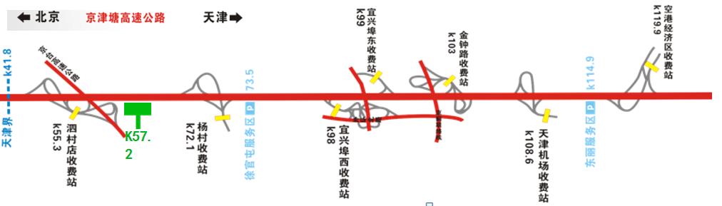 北京市京津塘高速天津段出京K57.2处户外大牌 - 点位图