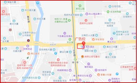 昆明-北京路-海天酒店侧墙LED屏 - 点位图