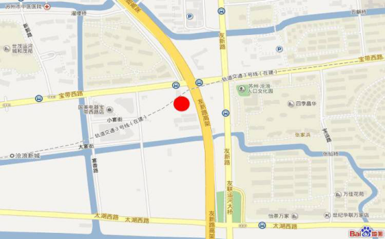 江苏苏州市姑苏区友新高架宝带西路南双面高炮广告牌 - 点位图