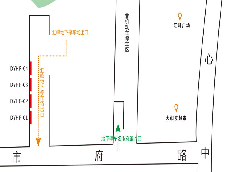 【商圈广告】安徽省安庆市汇峰广场地下停车场出口灯箱广告 - 点位图