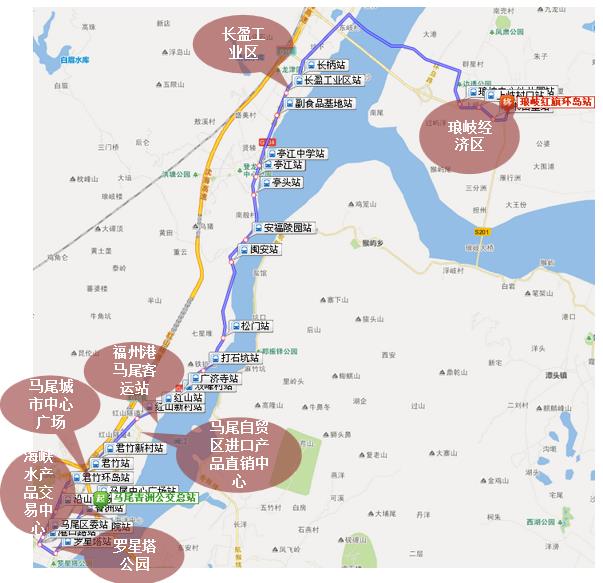 福建省福州市180路A级公交车车身户外广告 - 点位图