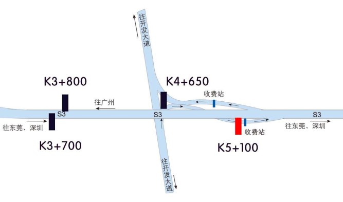 广东广州市广深沿江高速北行夏港互通K4+650大牌 - 点位图