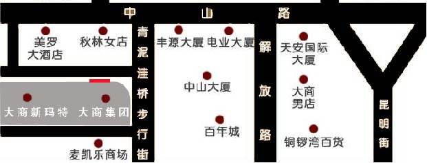 辽宁省大连市中山区大商步行街中山酒店户外大牌 - 点位图