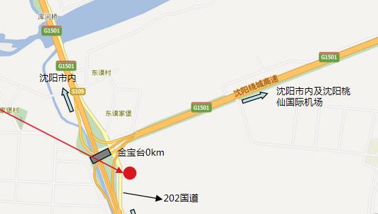 辽宁省沈阳市﻿沈大高速沈阳段金宝台0km＋70m处广告牌 - 点位图