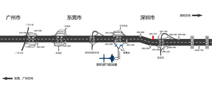 广东省深圳市广深高速宝安出口北行K97+100户外大牌 - 点位图