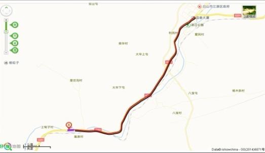 吉林省白山市白山至江源北线路灯杆户外广告 - 点位图