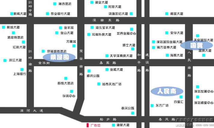 广东省深圳市罗湖区滨河路裕晖大厦户外大牌 - 点位图