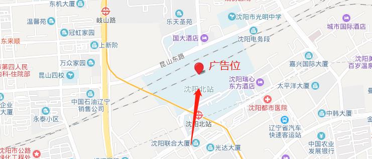 辽宁省沈阳市沈河区北站地下通道灯箱广告 - 点位图