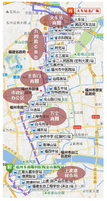 福建省福州市159路4A级公交车车身户外广告 - 点位图