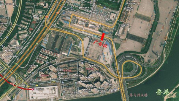 广东省深圳市福田区皇岗口岸新深路龙门架户外大牌 - 点位图