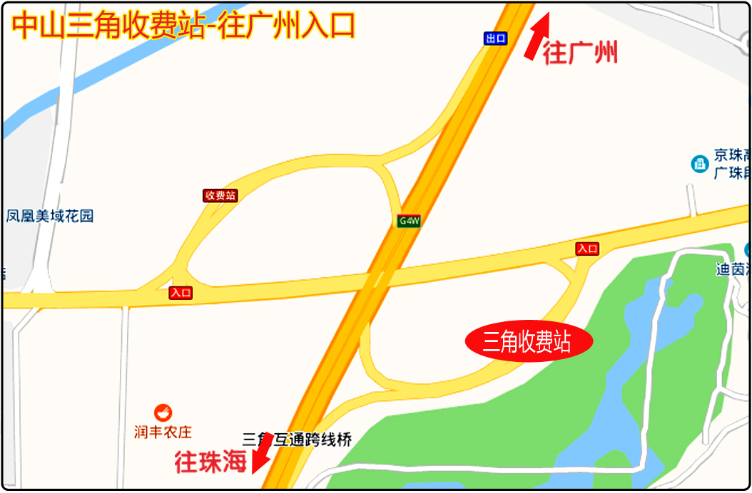 广东省中山市京珠高速三角收费站北行K58+300M大牌 - 点位图