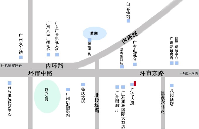 广东省广州市越秀区广安大厦户外大牌 - 点位图