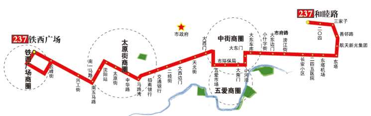 辽宁省沈阳市环路5A级237路公交车车身广告位 - 点位图