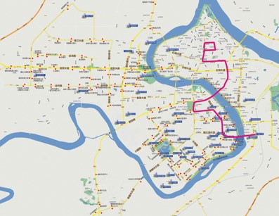 江西省赣州市3路BRT特级公交车车身户外广告 - 点位图
