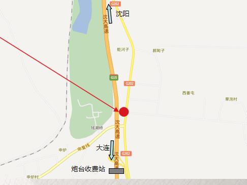 辽宁省大连市沈大高速瓦房店段288km处户外大牌 - 点位图