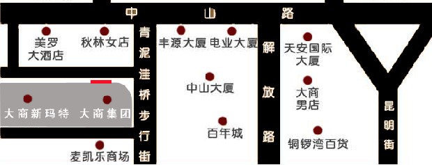 辽宁省大连市中山区﻿青泥洼桥大连商场户外大牌 - 点位图