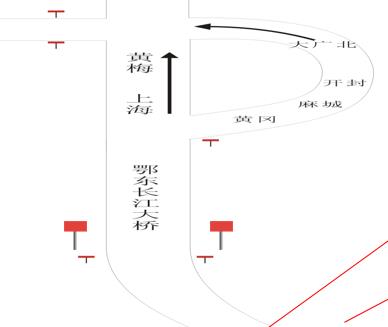 湖北省鄂州市武黄高速鄂东长江大桥处单立柱广告 - 点位图