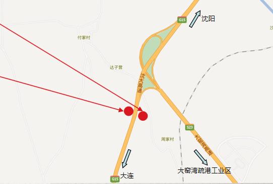 辽宁省大连市沈大高速大连段326km处户外大牌 - 点位图