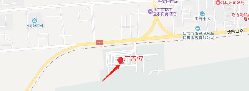 吉林省延边自治州延吉市新民桥飞机场户外大牌 - 点位图