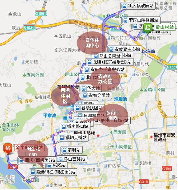 福建省福州市65路3A级公交车车身户外广告 - 点位图