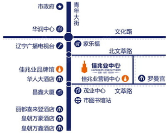 辽宁沈阳市金廊地标青年大街佳兆业LED户外大屏 - 点位图