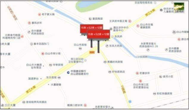 吉林省白山市浑江区浑江大街与卫国路交汇处户外大牌 - 点位图