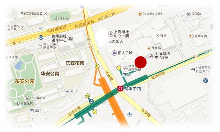 上海市徐汇区中山南二路正大乐城户外LED大屏广告 - 点位图