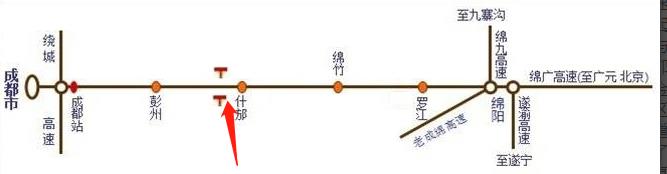 四川省德阳市成绵高速复线K26KM什邡北户外广告牌 - 点位图