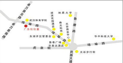 湖北省武汉市洪山区﻿昊宇科技大厦右侧墙面户外大牌 - 点位图