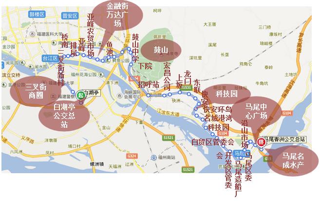 福建省福州市137路A级公交车车身户外广告 - 点位图