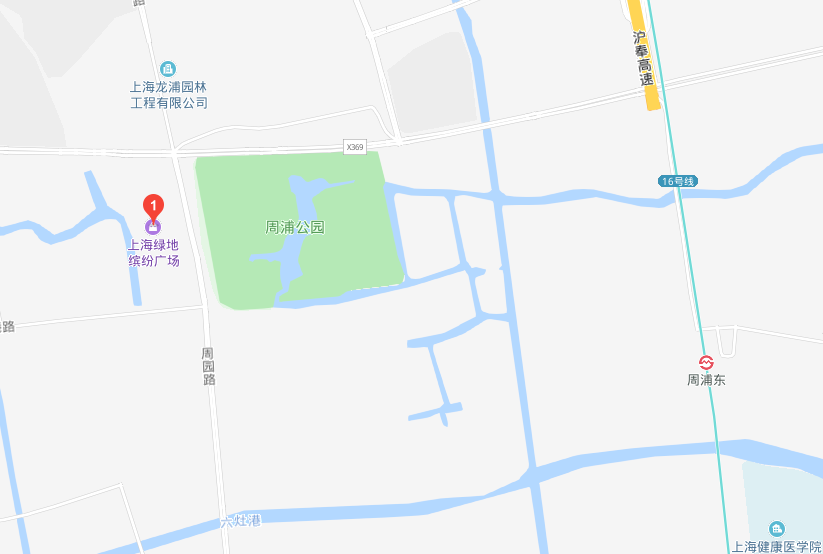 上海市浦东新区周浦绿地缤纷城户外LED大屏广告 - 点位图