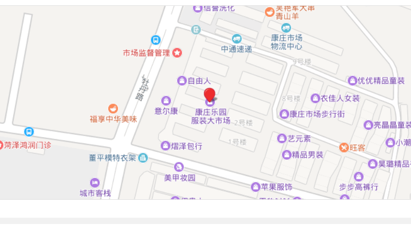 山东菏泽牡丹区菏泽康庄市场跨路桥广告牌 - 点位图