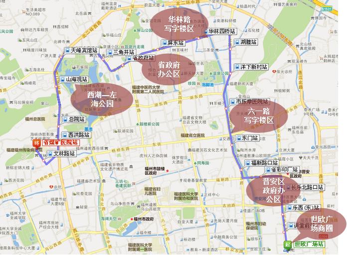 福建省福州市23路2A级公交车车身户外广告 - 点位图